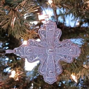 Christmas Cross 1972 Ornament Pendant sterling silver Reed & Barton Grandma core